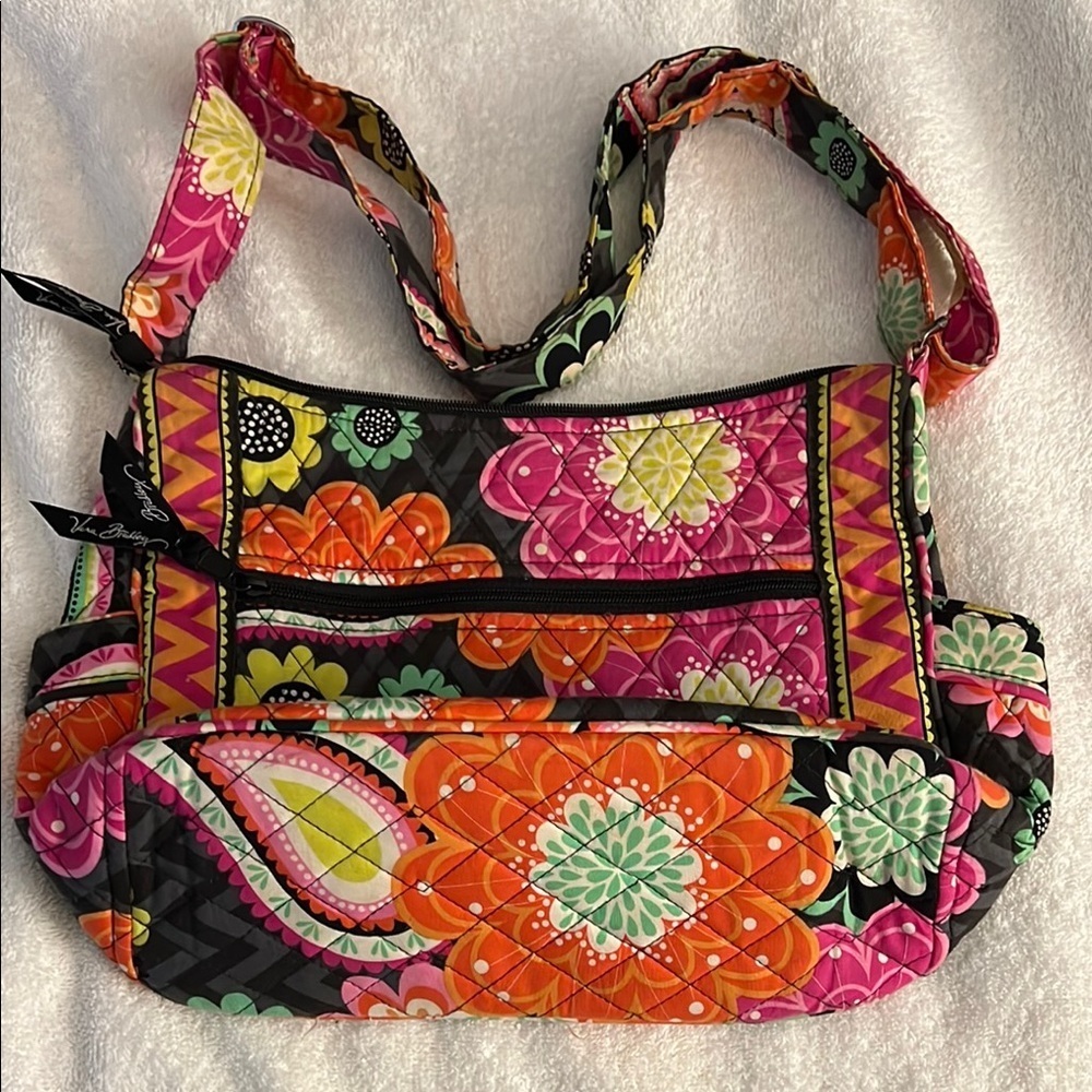 Vera Bradley Pink and Orange Quilted Shoulder Bag